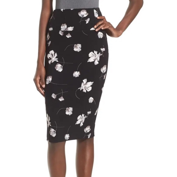 Leith Dresses & Skirts - Leith Floral Stretch Knit Pencil Skirt
